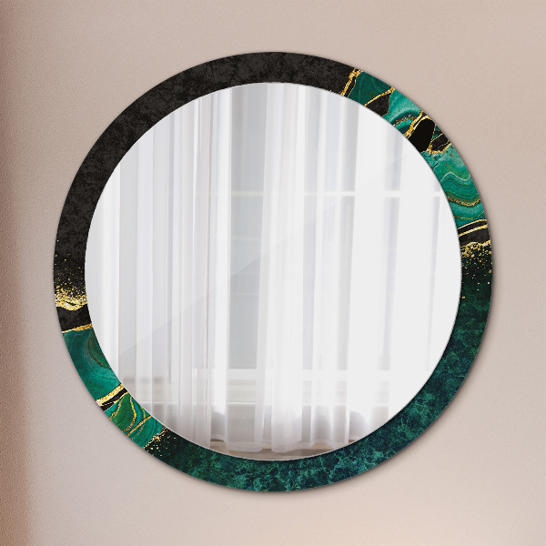 Round wall mirror design Marble green
