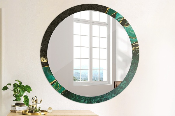 Round wall mirror design Marble green