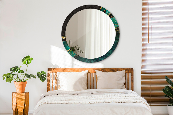 Round wall mirror design Marble green