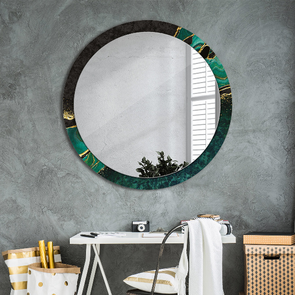 Round wall mirror design Marble green