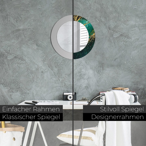 Round wall mirror design Marble green