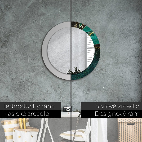 Round wall mirror design Marble green