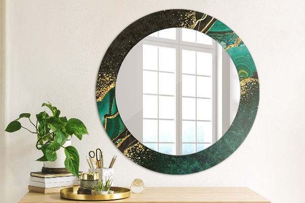 Round wall mirror design Marble green