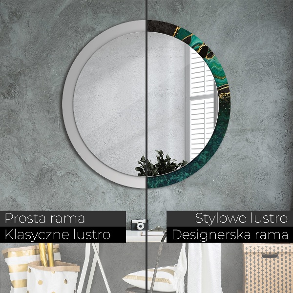 Round wall mirror design Marble green