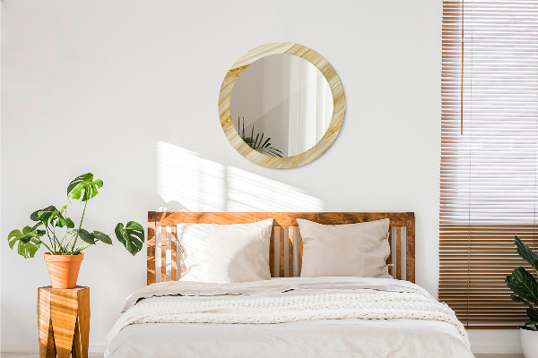 Round wall mirror decor Golden abstract
