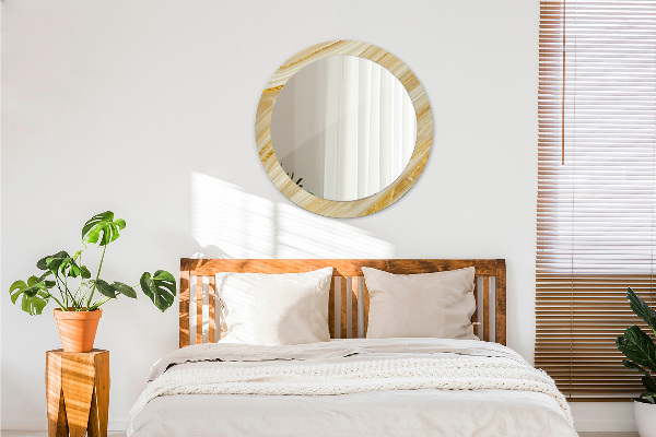 Round wall mirror decor Golden abstract