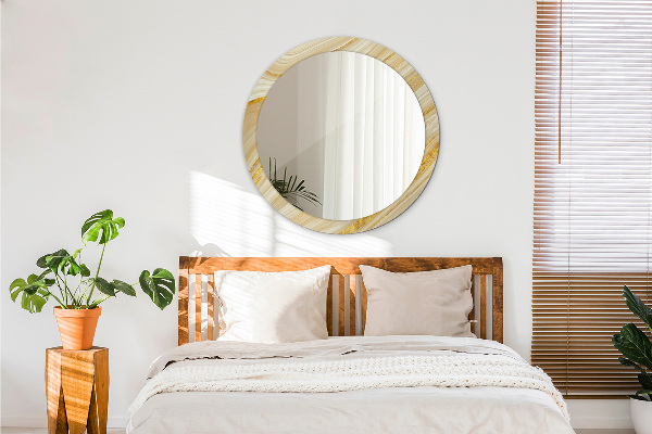 Round wall mirror decor Golden abstract