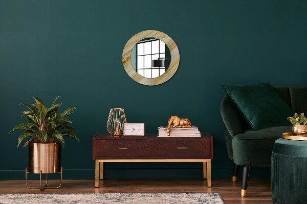 Round wall mirror decor Golden abstract