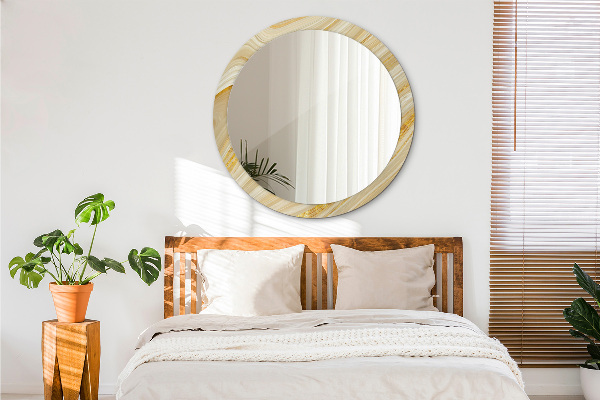 Round wall mirror decor Golden abstract