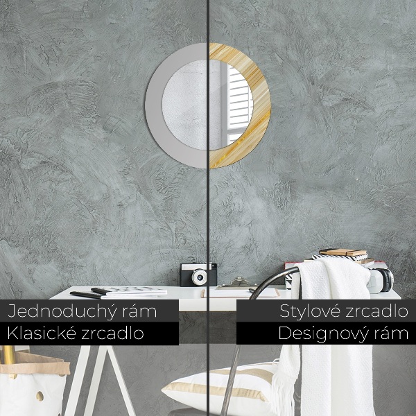 Round wall mirror decor Golden abstract