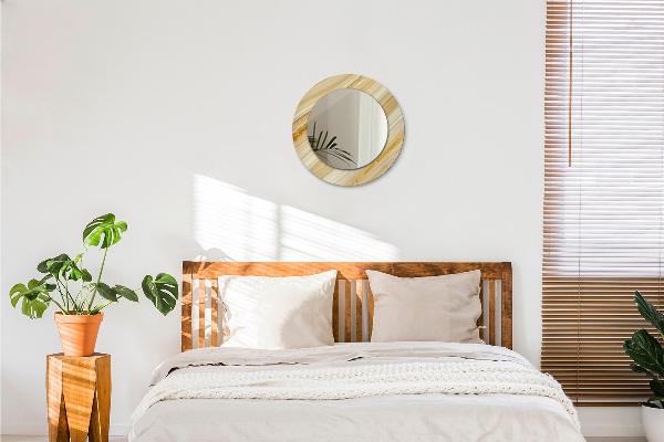 Round wall mirror decor Golden abstract