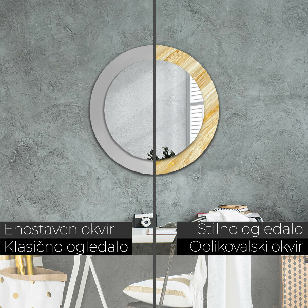 Round wall mirror decor Golden abstract