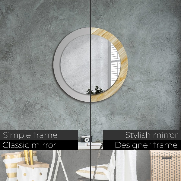 Round wall mirror decor Golden abstract