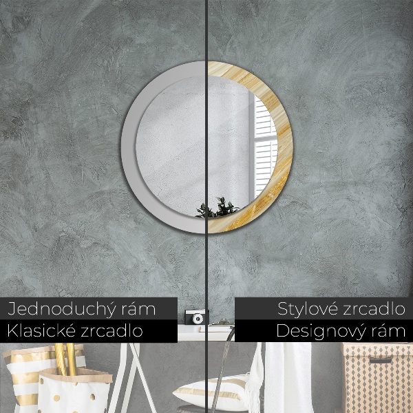 Round wall mirror decor Golden abstract