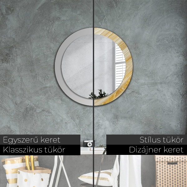 Round wall mirror decor Golden abstract
