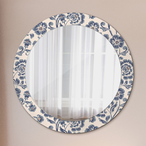 Circle decorative mirror Flower pattern