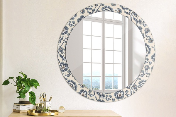 Circle decorative mirror Flower pattern