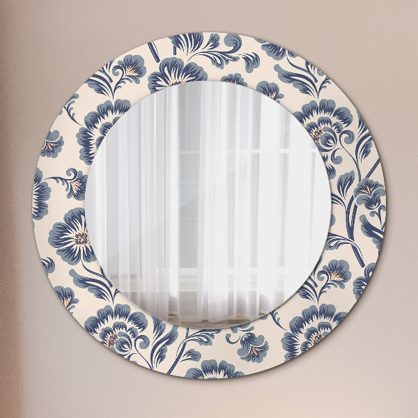 Circle decorative mirror Flower pattern