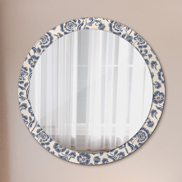 Circle decorative mirror Flower pattern