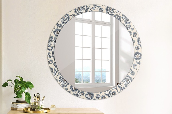 Circle decorative mirror Flower pattern