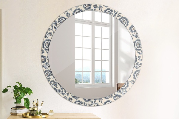 Circle decorative mirror Flower pattern