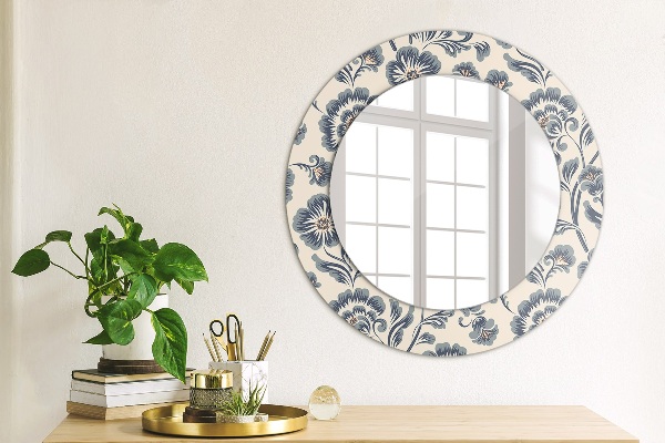 Circle decorative mirror Flower pattern