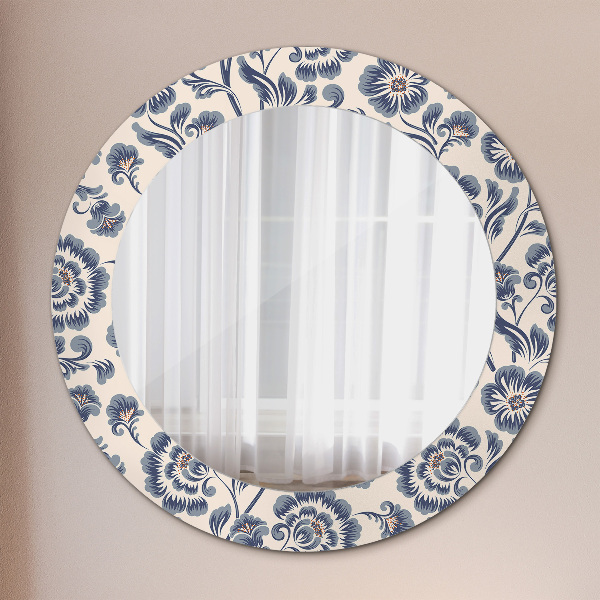 Circle decorative mirror Flower pattern