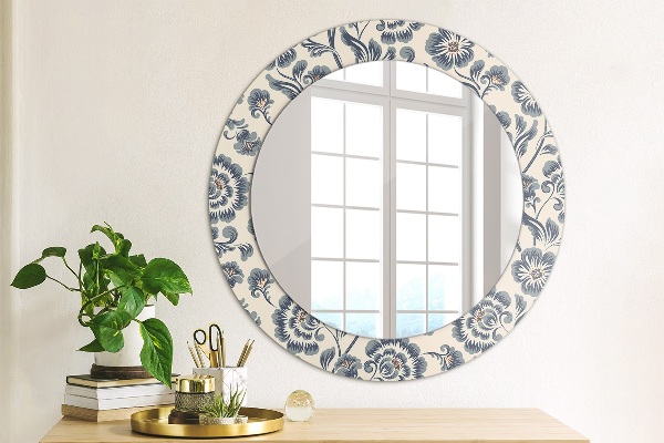 Circle decorative mirror Flower pattern