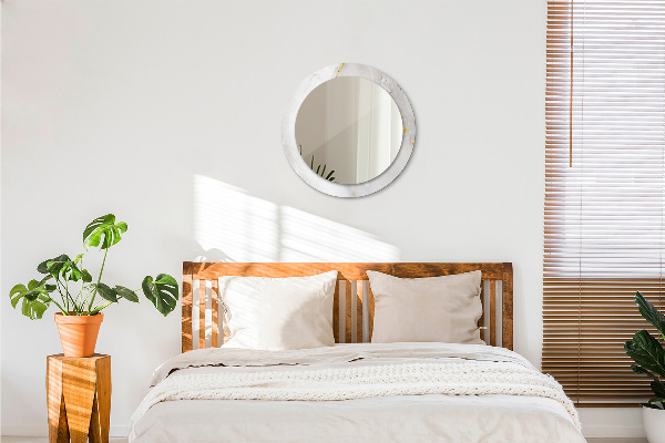 Circle decorative mirror Shiny marble