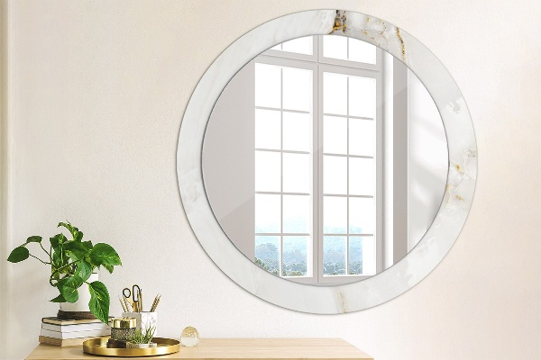 Circle decorative mirror Shiny marble