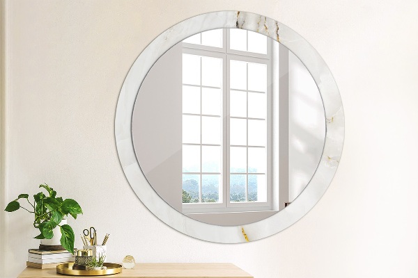 Circle decorative mirror Shiny marble
