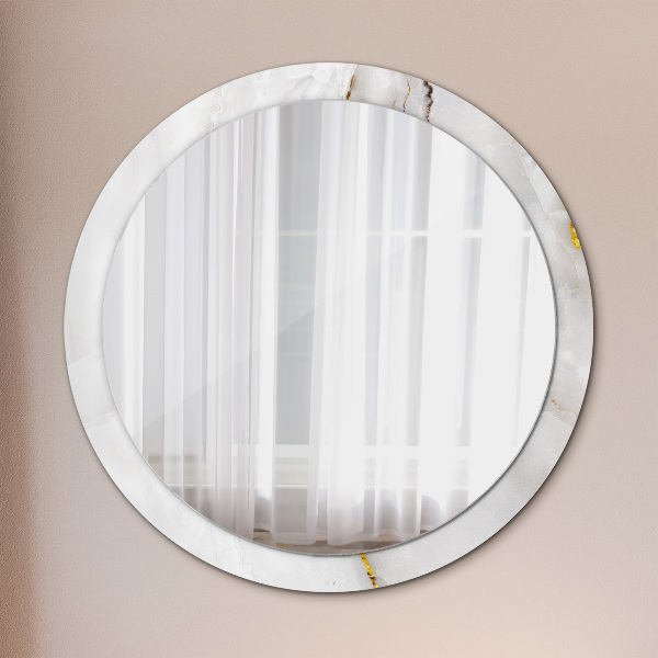 Circle decorative mirror Shiny marble