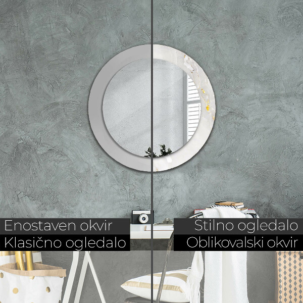 Circle decorative mirror Shiny marble