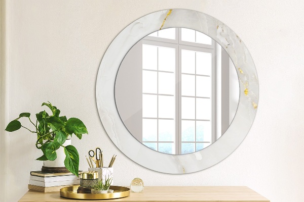 Circle decorative mirror Shiny marble