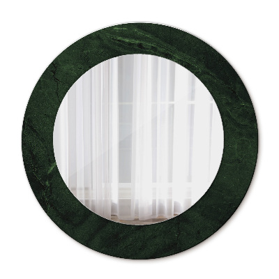 Round printed mirror Green marble