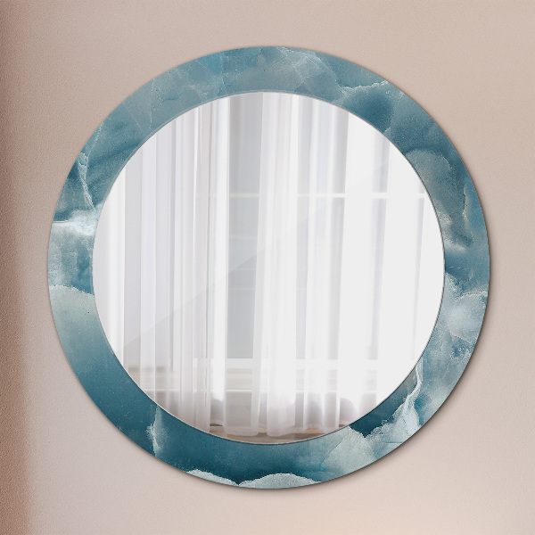 Round wall mirror decor Blue onyx marble
