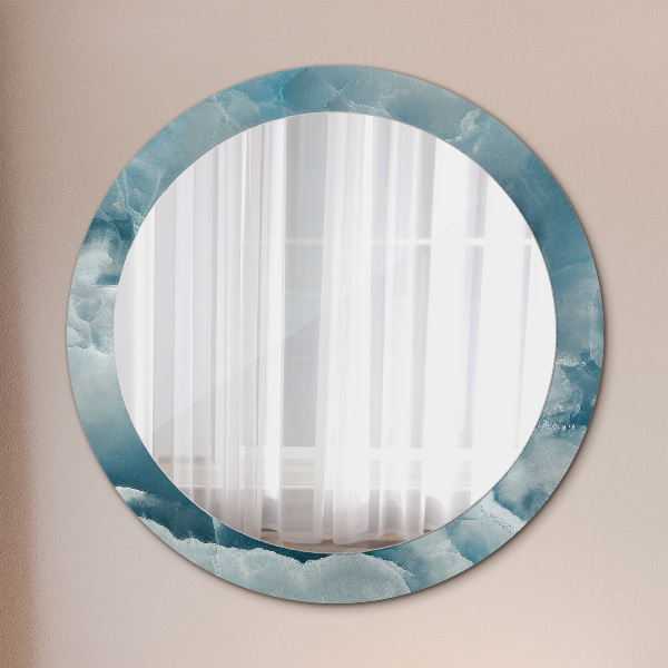 Round wall mirror decor Blue onyx marble