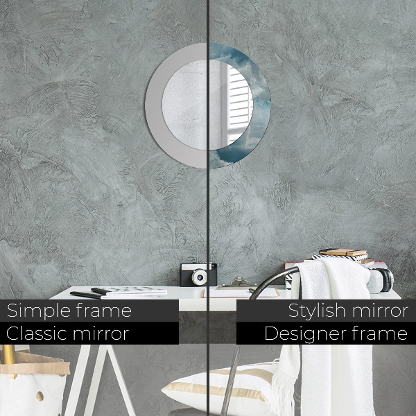 Round wall mirror decor Blue onyx marble