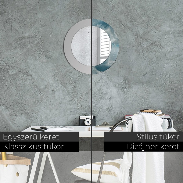 Round wall mirror decor Blue onyx marble