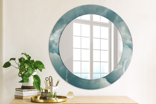 Round wall mirror decor Blue onyx marble