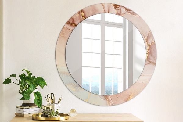 Round wall mirror decor Abstract fluid