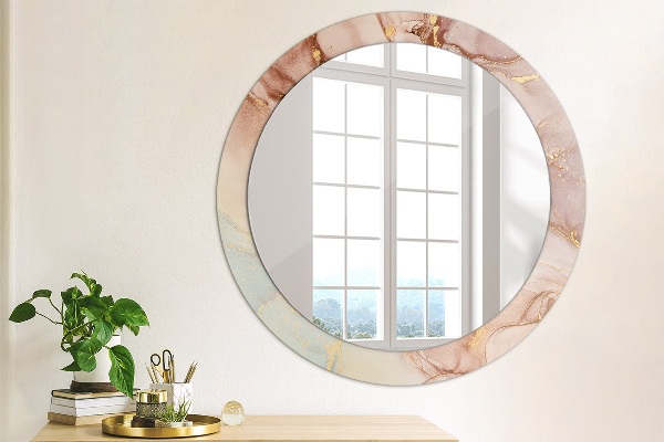 Round wall mirror decor Abstract fluid