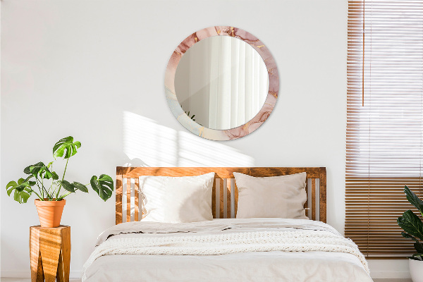 Round wall mirror decor Abstract fluid