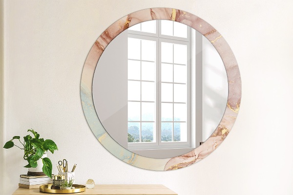 Round wall mirror decor Abstract fluid