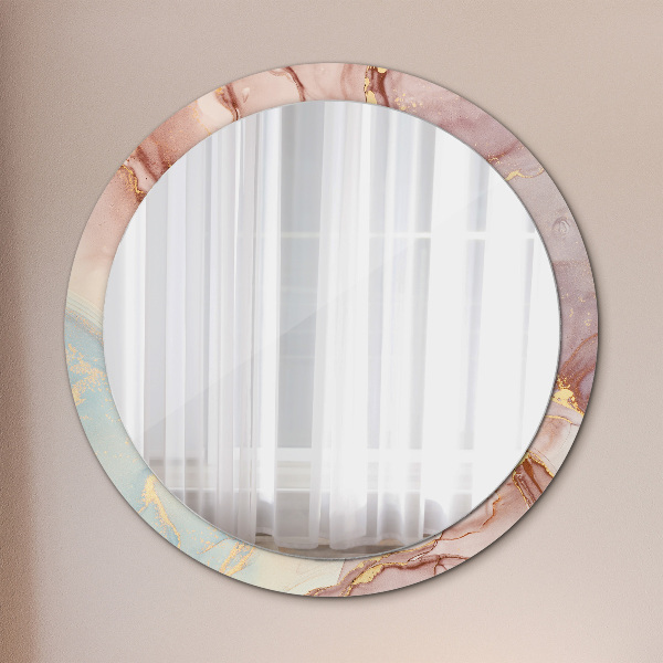 Round wall mirror decor Abstract fluid