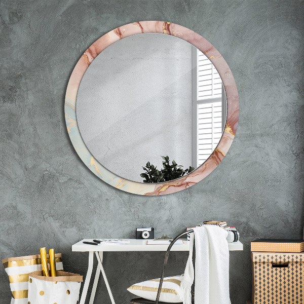 Round wall mirror decor Abstract fluid