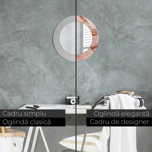 Round wall mirror decor Abstract fluid