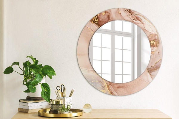 Round wall mirror decor Abstract fluid