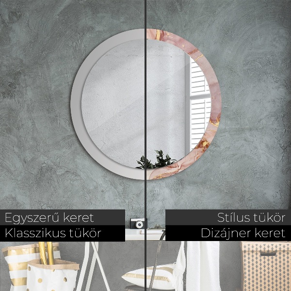 Round wall mirror decor Abstract fluid