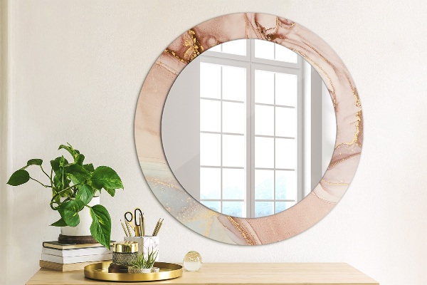 Round wall mirror decor Abstract fluid